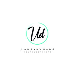 UD initials signature logo. Handwriting logo vector templates. Hand drawn Calligraphy lettering Vector illustration.
