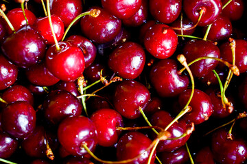 Close-up cherries on the table