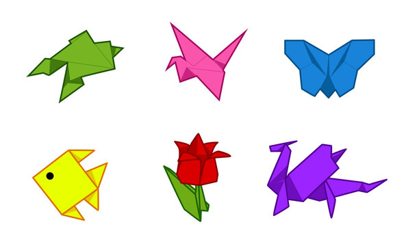 illustration of sweet colorful origami