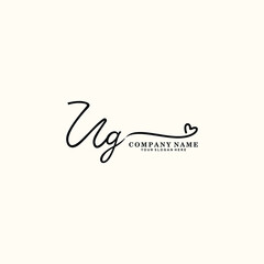 UG initials signature logo. Handwriting logo vector templates. Hand drawn Calligraphy lettering Vector illustration.
