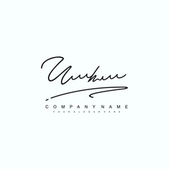 UH initials signature logo. Handwriting logo vector templates. Hand drawn Calligraphy lettering Vector illustration.
