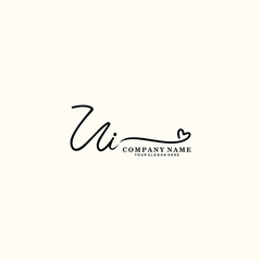 UI initials signature logo. Handwriting logo vector templates. Hand drawn Calligraphy lettering Vector illustration.
