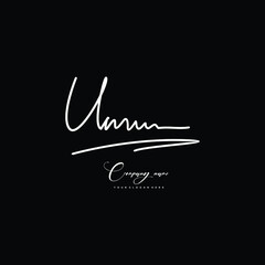 UN initials signature logo. Handwriting logo vector templates. Hand drawn Calligraphy lettering Vector illustration.
