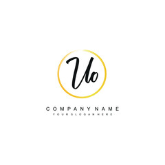 UO initials signature logo. Handwriting logo vector templates. Hand drawn Calligraphy lettering Vector illustration.
