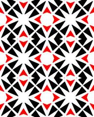 Abstract black and red triangle geometric seamless repeat pattern