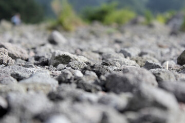 Many pieces of natural grey stone