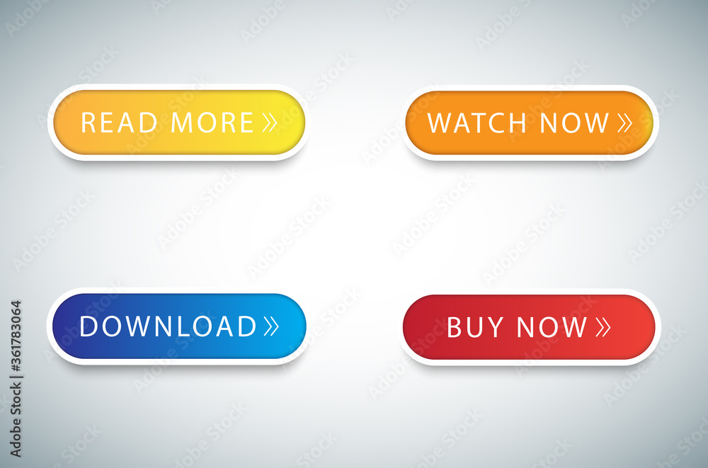 Poster button icons set isolated on gray background. collection of trendy buttons icon for web site, icon t