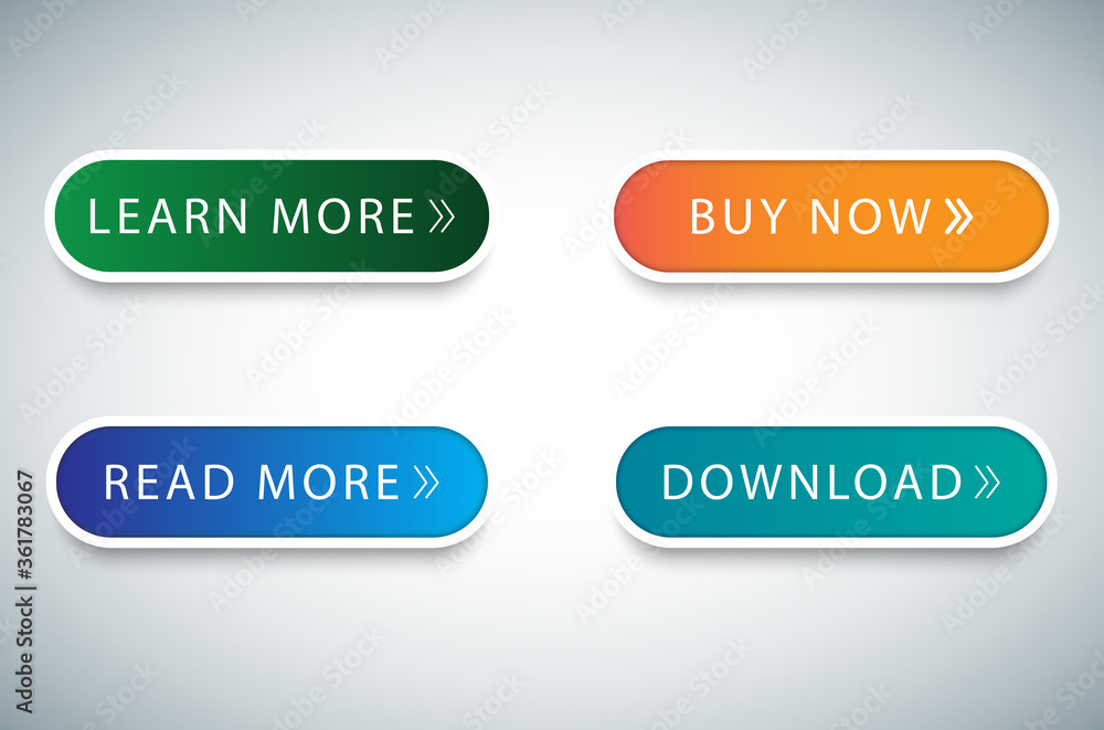Poster button icons set isolated on gray background. collection of trendy buttons icon for web site, icon t