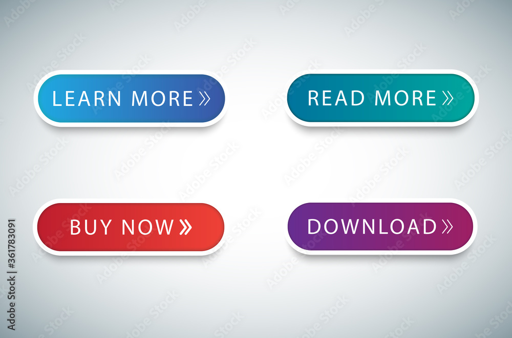 Poster button icons set isolated on gray background. collection of trendy buttons icon for web site, icon t