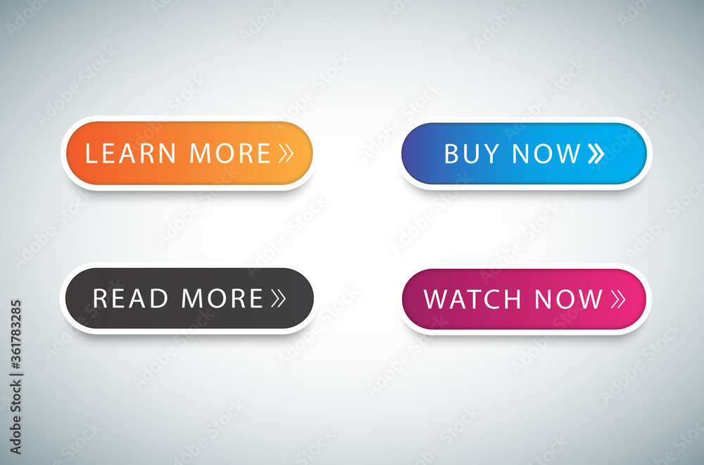Poster button icons set isolated on gray background. collection of trendy buttons icon for web site, icon t