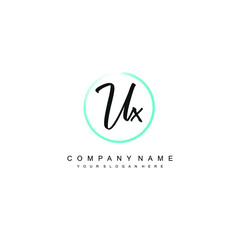 UX initials signature logo. Handwriting logo vector templates. Hand drawn Calligraphy lettering Vector illustration.
