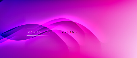 Fluid gradient waves with shadow lines and glowing light effect, modern flowing motion abstract background for cover, placards, poster, banner or flyer