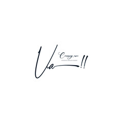VA initials signature logo. Handwriting logo vector templates. Hand drawn Calligraphy lettering Vector illustration.
