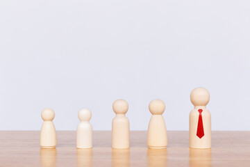 Employee stand out from the many employees. Concept of staff recruitment. HR