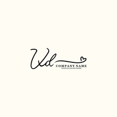 VD initials signature logo. Handwriting logo vector templates. Hand drawn Calligraphy lettering Vector illustration.

