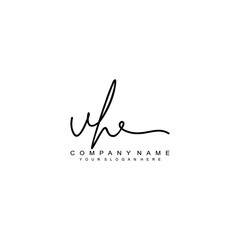 VH initials signature logo. Handwriting logo vector templates. Hand drawn Calligraphy lettering Vector illustration.
