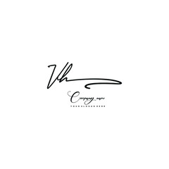 VH initials signature logo. Handwriting logo vector templates. Hand drawn Calligraphy lettering Vector illustration.
