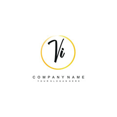 VI initials signature logo. Handwriting logo vector templates. Hand drawn Calligraphy lettering Vector illustration.
