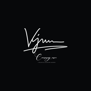 VJ initials signature logo. Handwriting logo vector templates. Hand drawn Calligraphy lettering Vector illustration.
