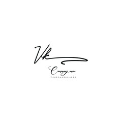 VK initials signature logo. Handwriting logo vector templates. Hand drawn Calligraphy lettering Vector illustration.
