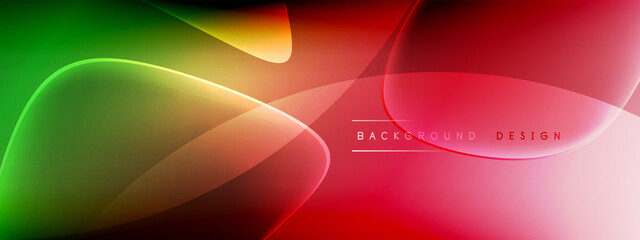 Vector abstract background - liquid bubble shapes on fluid gradient with shadows and light effects. Shiny design template for text