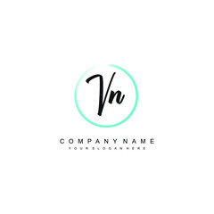 VN initials signature logo. Handwriting logo vector templates. Hand drawn Calligraphy lettering Vector illustration.
