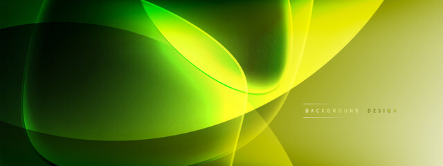 Vector abstract background - liquid bubble shapes on fluid gradient with shadows and light effects. Shiny design template for text