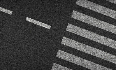 Asphalt and Crosswalk top view vector illustration. Safety driving and movement 
