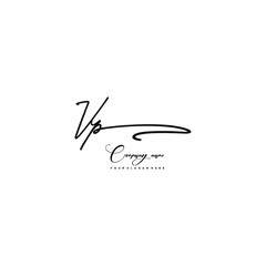 VP initials signature logo. Handwriting logo vector templates. Hand drawn Calligraphy lettering Vector illustration.
