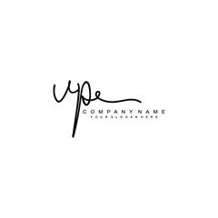 VP initials signature logo. Handwriting logo vector templates. Hand drawn Calligraphy lettering Vector illustration.
