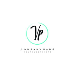 VP initials signature logo. Handwriting logo vector templates. Hand drawn Calligraphy lettering Vector illustration.
