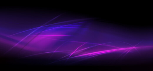 Dark design with a gradient of purple hue, a set of thin light lines with a shadow