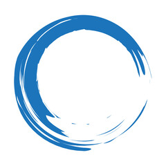 Grunge circle brush stroke isolated on white background. Blue paint grunge circle. Brush stroke vector. For round ink and banner design. Round paint grunge circle. Hand drawn paintbrush shape,vector