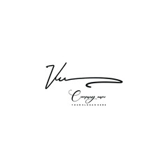 VU initials signature logo. Handwriting logo vector templates. Hand drawn Calligraphy lettering Vector illustration.
