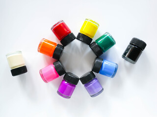 Poster Color bottle on white background