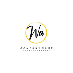 WA initials signature logo. Handwriting logo vector templates. Hand drawn Calligraphy lettering Vector illustration.
