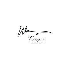 WA initials signature logo. Handwriting logo vector templates. Hand drawn Calligraphy lettering Vector illustration.
