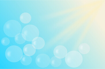 illustration bubbles in the sky in the sun background