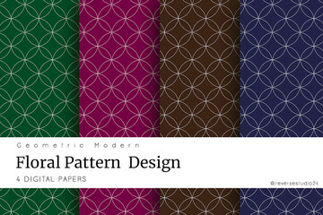 Abstract Geometric pattern design set. Colorful Background design ( 4 pattern design set )