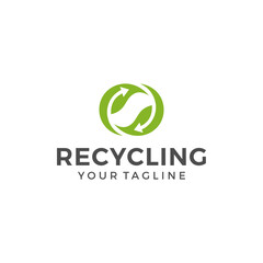 Recycle logo or icon template vector design illustration 
