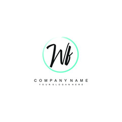 WF initials signature logo. Handwriting logo vector templates. Hand drawn Calligraphy lettering Vector illustration.
