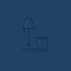 Lamp and chair for furniture logo