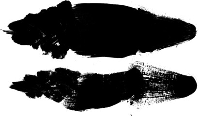 Fototapeta premium Grunge Paint Roller . Vector brush Stroke . Distressed banner . Black stripes isolated. paintbrush collection . Modern Textured shape . Dry border in Black . Bulge lines