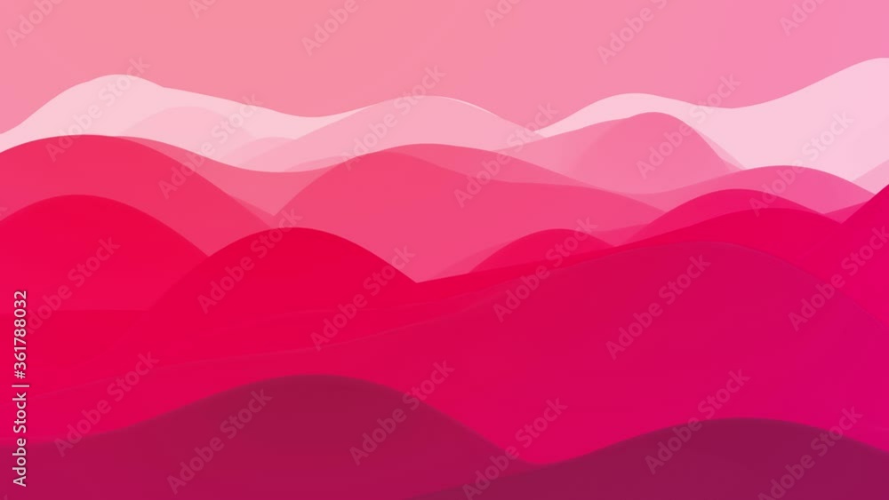 Poster 4k abstract looped fantastic background with waves. liquid red gradient of paint with internal glow 