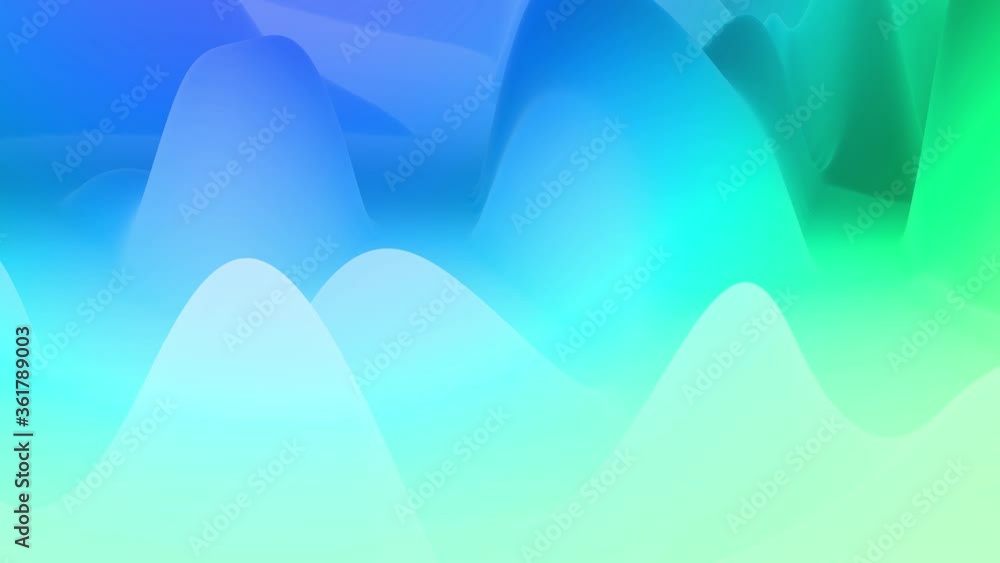 Aufkleber 4k abstract looped fantastic background with waves. liquid blue green gradient of paint with interna
