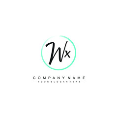 WX initials signature logo. Handwriting logo vector templates. Hand drawn Calligraphy lettering Vector illustration.
