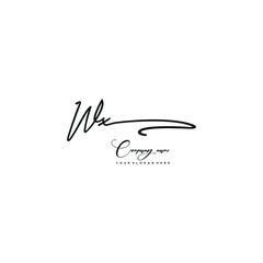 WX initials signature logo. Handwriting logo vector templates. Hand drawn Calligraphy lettering Vector illustration.
