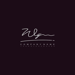 WY initials signature logo. Handwriting logo vector templates. Hand drawn Calligraphy lettering Vector illustration.

