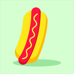 Junk food hotdog flat vector design illustration