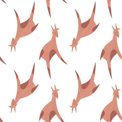 Fototapeta premium Seamless pattern with goats on a white background.